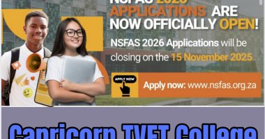 Capricorn TVET College Nsfas Application 2026/2027