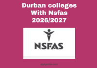 Durban colleges With Nsfas 2026/2027