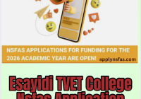 Esayidi TVET College Nsfas Application 2026:2027