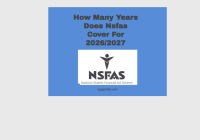 How Many Years Does Nsfas Cover For 2026/2027