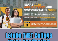 Letaba TVET College Nsfas Application 2026/ 2027