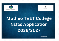 Motheo TVET College Nsfas Application 2026:2027