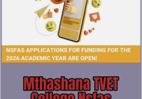 Mthashana TVET College Nsfas Application 2026/2027