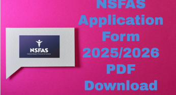 NSFAS Application Form 2025/2026 PDF Download