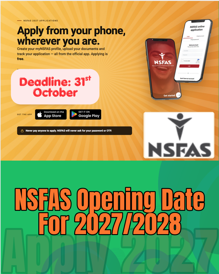 NSFAS Opening Date For 2027/2028