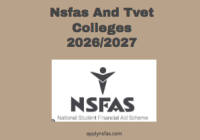 Nsfas And Tvet Colleges 2026/2027