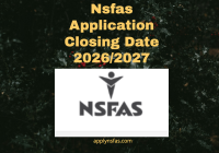 Nsfas Application Closing Date 2026/2027
