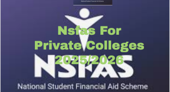 Nsfas For Private Colleges 2025/2026