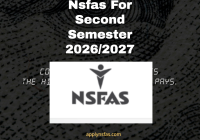 Nsfas For Second Semester 2026/2027