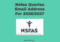 Nsfas Queries Email Address For 2026/2027