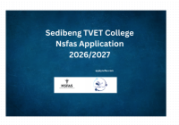 Sedibeng TVET College Nsfas Application 2026:2027