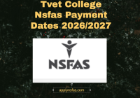 Tvet College Nsfas Payment Dates 2026/2027