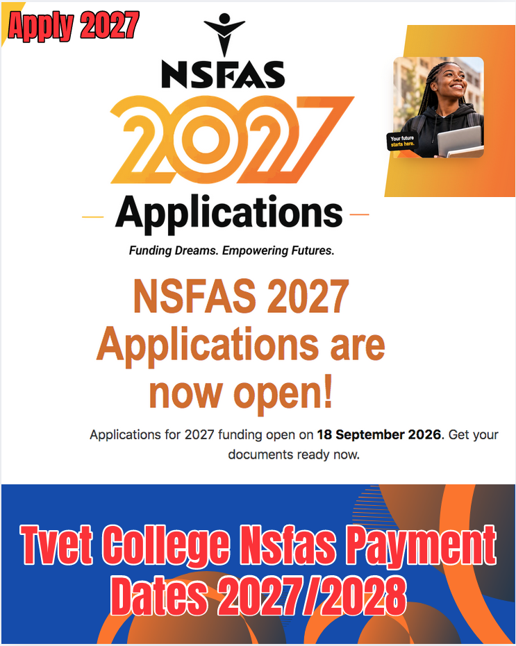 Tvet College Nsfas Payment Dates 2027/2028
