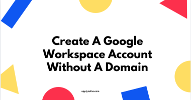 Create A Google Workspace Account Without A Domain